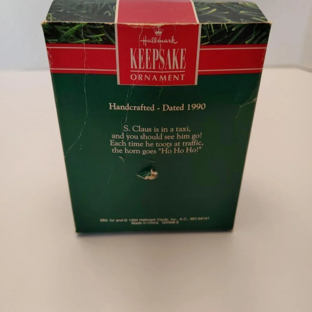 1990 Hallmark Keepsake S. Claus Taxi Ornament